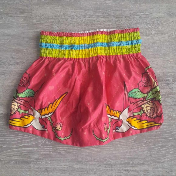Tuff Thai Boxing Muay Thai Shorts, Women's Small | pink, swallow, old school - Picture 2 of 6